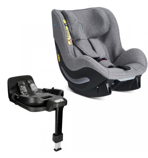 Avionaut AeroFix Smart  - fotelik samochodowy, siedzisko 0-18,5 kg, zestaw z bazą obrotową IQ Orbit | Grey